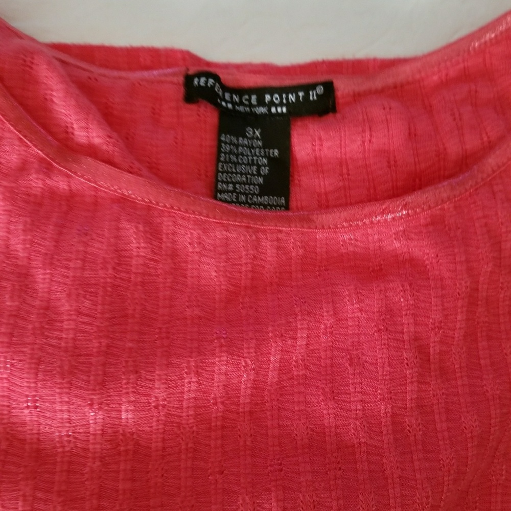 Reference Point II Plus Size Salmon Color Top - Picture 4 of 4
